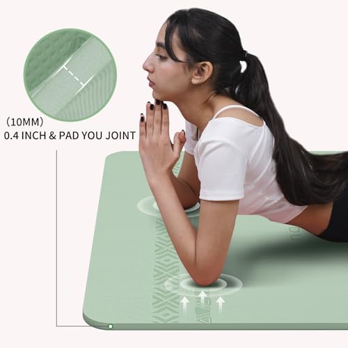 PAIDU Large Yoga Mat 72"x36"x10mm Non-Slip Exercise Mat for Home Gym Studio