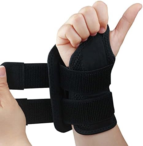 Carpal Tunnel Wrist Brace, Adjustable Wrist Support Brace, Night Wrist Sleep Supports Splints Arm Stabilizer (Right Hand, S/M, Black)