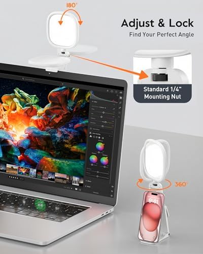 LitONES Ring Light for Laptop, Monitor, Desk, Eye-Caring Diffused LED Light