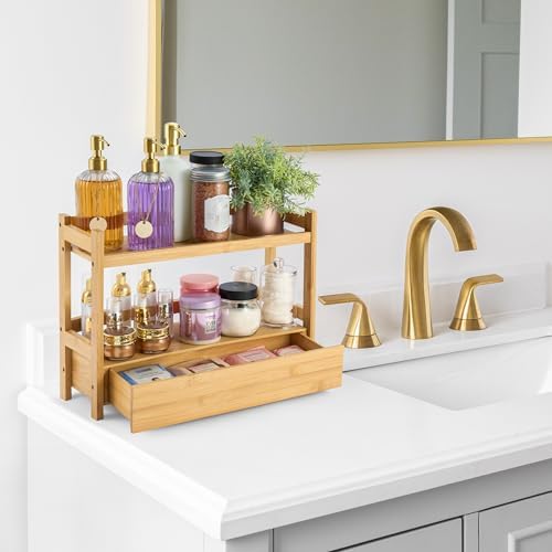 Sorbus Matcha Station Shelf, Bamboo (17" x 6.5" x 12.6")