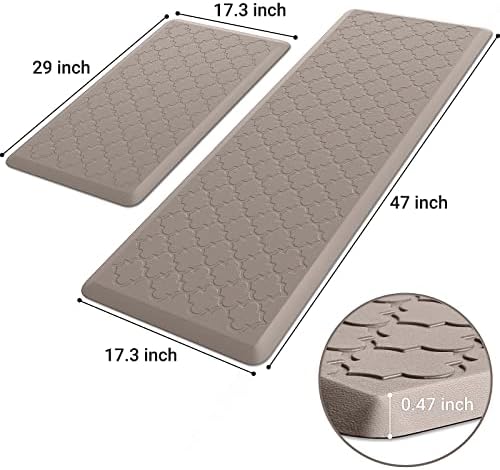 Kitchen Mat 2 PCS Cushioned Anti-Fatigue Floor Mat Standing Mat for Kitchen