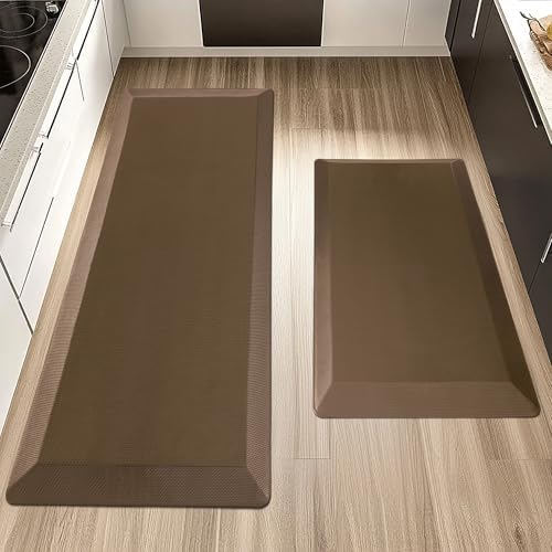 Tyrot Extra Thick Anti Fatigue Mat for Kitchen Floor, 20x32+20x48, Brown