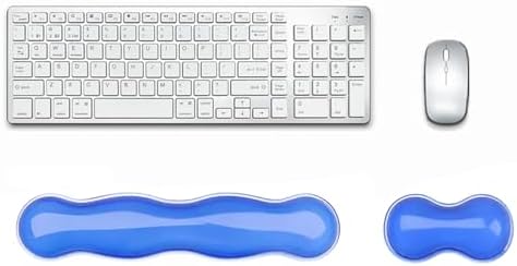 Update Gel Keyboard Wrist Rest & Mouse Wrist Rest Set – Silicone Wrist Support Pad for Pain Relief, Effortless Typing, Gaming, Computer, Laptop, Office – Anti-Slip Base, Easy to Clean