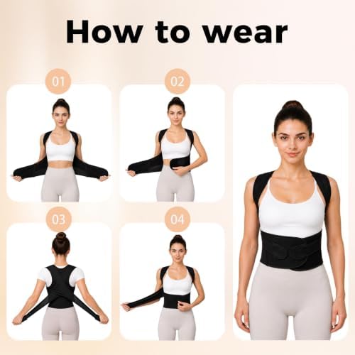 Posture Corrector for Women Men, Adjustable Full Back Brace with Compression Lumbar Support, Breathable Mesh Back Straightener for Back Relief, Hunchback Slouching Office Work Yoga Walking-3XL