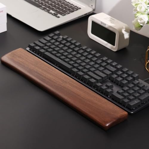 Wooden Wrist Rest, Walnut Wood Keyboard Wrist Rest, Ergonomic Palm Rest, Anti-Slip, Keyboard Accessory for Computer, Laptop, Home & Office (Black Walnut, 11.8" L x 3.15" W x 0.78" H)