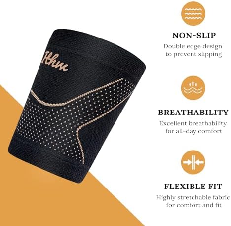 Copper Bicep Tendonitis Brace, Upper Arm Compression Sleeve for Pain Relief