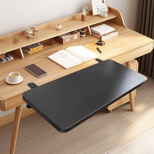 Desk Extension Board Clamp-on Keyboard Tray Portable Ergonomic Arm Rest Expansion Platform for Home Office- Black