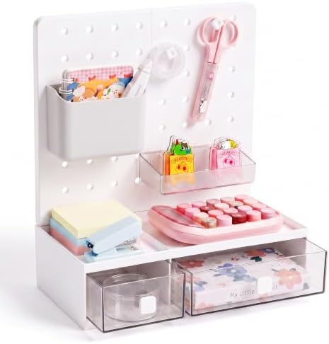 Comix Desk Organizer with Drawers, for Office Dorm Home, White