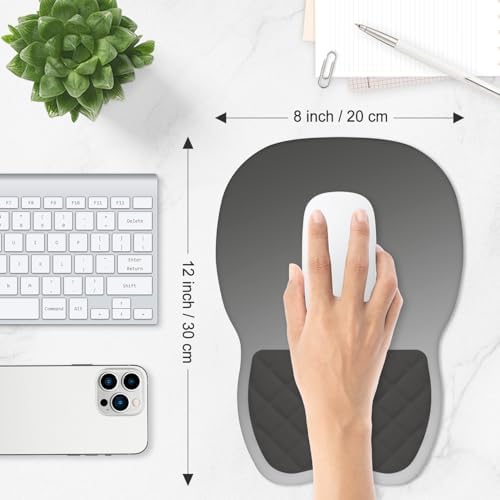 ITNRSIIET Ergonomic Mouse Pad Wrist Support with Memory Foam Massage Bulge & Non-Slip PU Base, Carpal Tunnel Pain Relief, Prevent Wrist Sweating, 12 x 8 x 1.2 inch, Gray