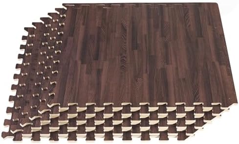 Forest Floor Farmhouse 3/8 Inch Thick Printed Foam Tiles, Premium Wood Grain Interlocking Foam Floor Mats, Anti-Fatigue Flooring – Stylish Flooring Solution