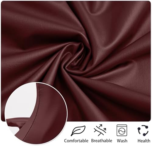 Waterproof PU Leather Gaming Chair Cover, Ergonomic Office Computer Game Chair Slipcovers, 4pcs Set Anti-Slip Stretchy Covers for Reclining Racing Gaming Chair (Wine Red)