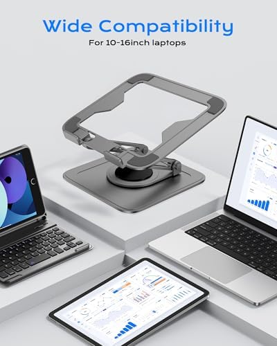 LOXP Adjustable Laptop Stand for Desk with 360 Base