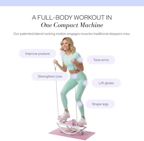 The Rock Stepper - Side to Side Rocking Stepper Machine for Home Workouts - Low Impact Indoor Cardio Leg Glute and Core Training - Quiet Compact Step Rocker Exercise Equipment