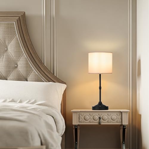 HAPYGI Portable Cordless Table Lamp,Built-in 5200mAH Rechargeable Battery, Dimmable Touch Wireless Light, Bed Side Metal Desk Lamp，Restaurant/Bedroom/Bar/Coffee/Night Light (Blcak)