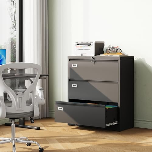 DEVAISE 3 Drawer Lateral File Cabinet for Home Office, Assembly Required