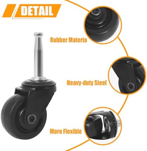 Podoy 1-5/8" Antique Brass Furniture Casters with Stem Sockets, 4 Pack