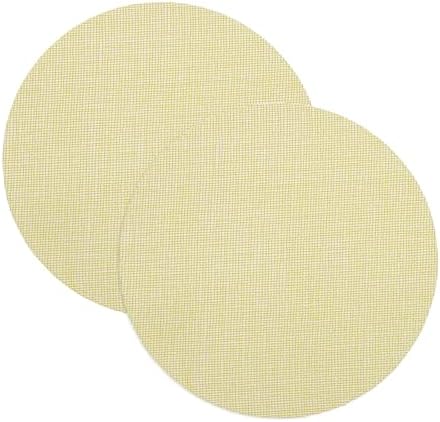 MECCANIXITY 7.1" Round Lampshade Diffuser, Anti-glare Lamp Shade Diffuser Fabric Lamp Cover for Desk Table Light Downlight Spotlight, Warm Yellow 2pcs
