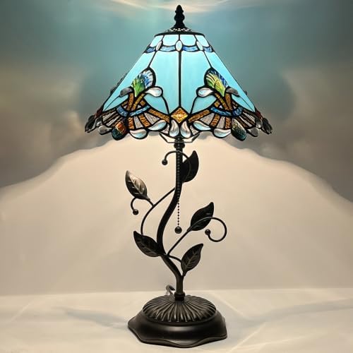 Tiffany Table Lamp Stained Glass Bedside Reading Light W12H19 inch