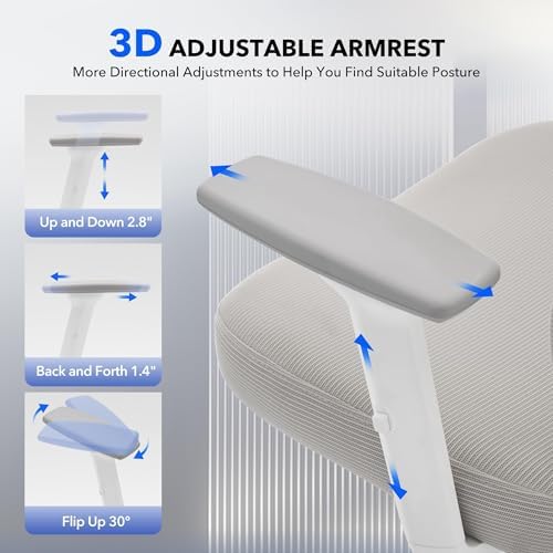 Ergonomic Office Chair with Adjustable Lumbar Support,Grey