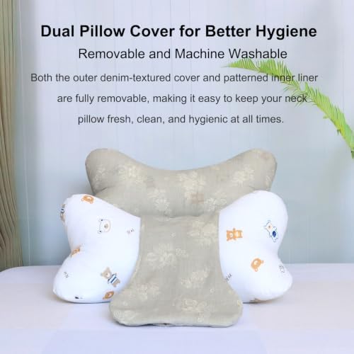 Neck & Cervical Pillows Dog Bone Shaped Travel Neck Pillows With Washable Removable Cover For Car Bus Truck Driving Comfort Head Rest Support Bone Pillows For Neck Chiropractic Pillow ( Size : F )