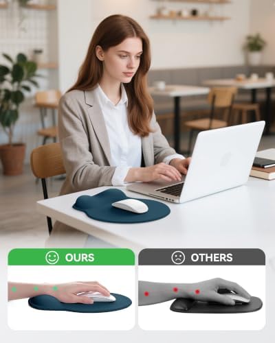 Mouse Pad with Wrist Rest for Desktop Large Ergonomic Mouse Mat(Navy Blue)
