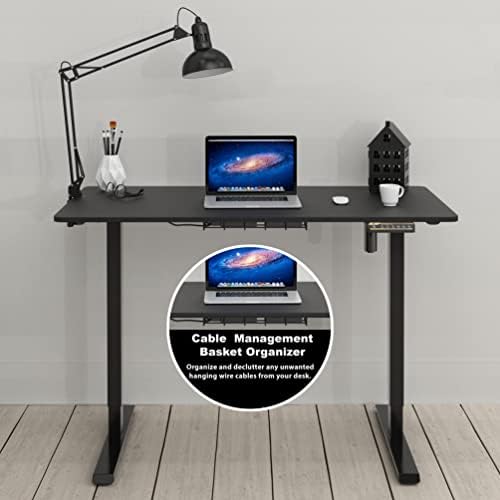 SHW 48-Inch Electric Height Adjustable Sit to Stand Desk, Black