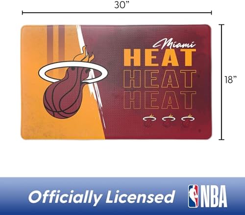 Northwest NBA Miami Heat Embossed Anti-Fatigue Mat, Cushioned Kitchen Floor Rug, Non-Slip PVC Standing Comfort, 18 x 30 in
