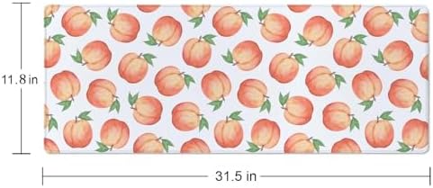 Gaming Mouse Pad, XL Extended Computer Keyboard Long Mouse Mat, Large Desk Pad for Office Laptop, Non-Slip Rubber Base with Stitched Edge Mousepad, 31.5X11.8 inch Watercolor Peaches