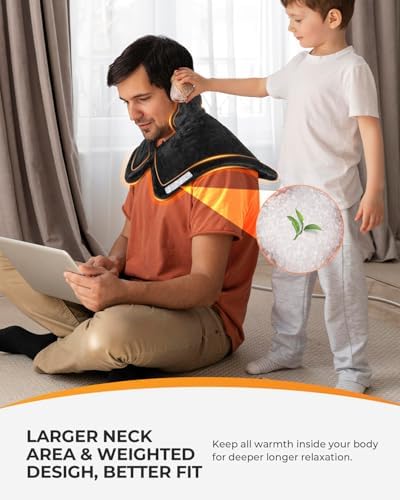 CooCoCo Heating Pad for Neck and Shoulders and Back, Neck Heating Pad, FSA Eligible Heated Neck Wrap, Weighted Heat Pad for Neck Shoulder, Shoulder Heating Pad, 6 Heat Settings