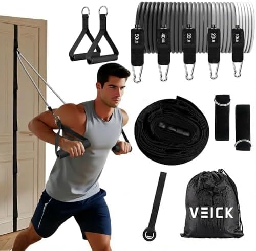 VEICK Resistance Bands with Handles, Exercise Tube Bands Set for Workouts