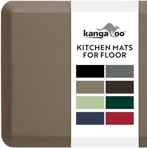 KANGAROO Cushioned Anti Fatigue Kitchen Mats for Floor, 20x48 Beige