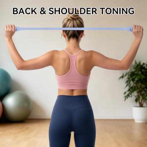 Resistance Band for Women, Silicone Shoulder Opener Back Stretcher,Stretch Bands for Exercise, Pull Exerciser for Posture Correction, Hand Grip Strengthener for Home Gym Office Travel