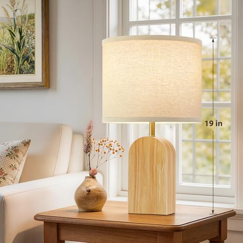 Table lamps for Bedroom Living Room,19" Bedside Lamps Set of 2,Burlywood