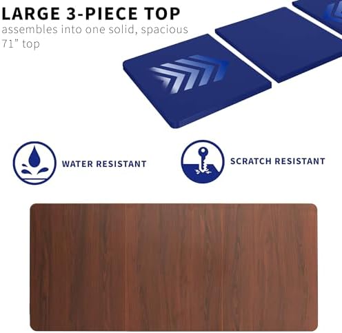 VIVO Dark Walnut 71 x 36 in Table Top, DESK-TOP72-36D