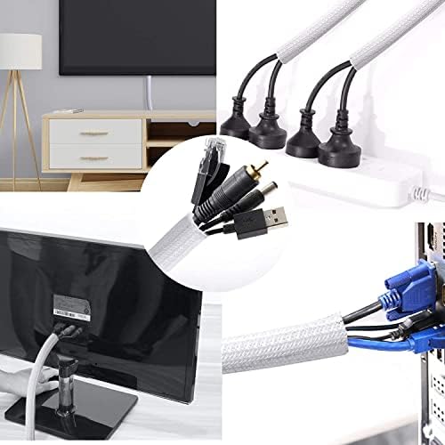 Cable Management Sleeve, Split Design, 10FT - 1.25 Inch, White