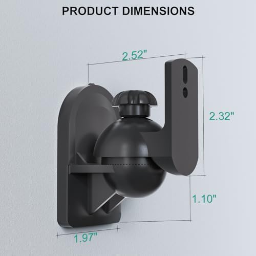 WALI Small Surround Sound Speaker Mount with Adjustable Swivel Tilt Angle