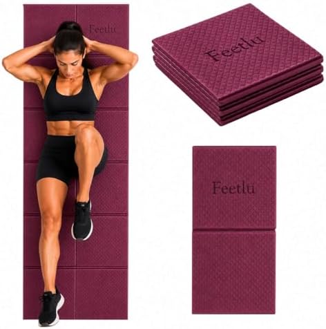 Foldable Yoga Mat, 72" x 24" x 6mm, Lightweight & Non-Slip