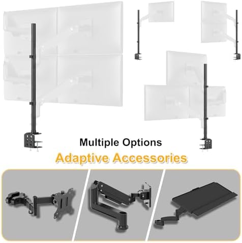 Steel Extra Tall 32 Inch 2-Section Monitor Stand Pole with Mounting Base