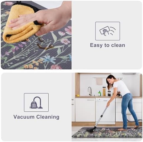 KIMODE Anti Fatigue Kitchen Mat for Floor, Farmhouse Kitchen Runner Rug