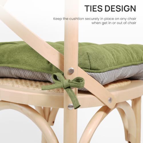 Love's cabin Memory Foam Chair Cushions Set of 4, 19 Inch, Olive Green
