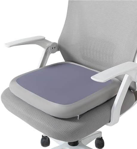 SheRest Office Chair Cushion with Straps, Memory Foam Seat Cushion with Removable Cover, Suitable for Office Chairs, Car Seats, and Airplane Seats, Duplex Gray, Large