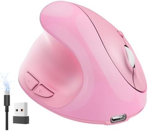 Left‑Hand Ergonomic Vertical Wireless Mouse Type‑C Rechargeable 6‑Btn Mice