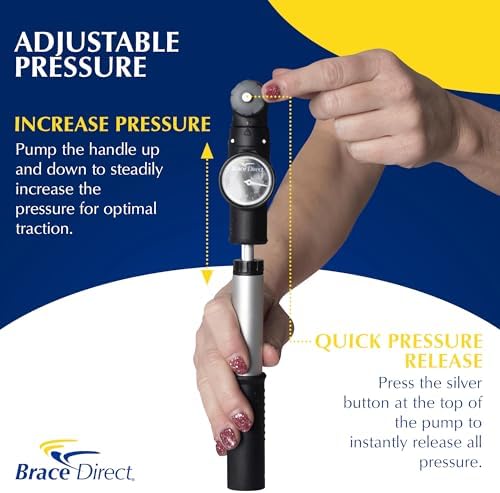 Brace Direct Cervical Traction Device - Spinal Decompression & Neck Pain Relief, Herniated Disc & Spondylosis Support with Hot Cold Therapy - E0849 (Portable - Adjustable Traction up to 40 lbs)