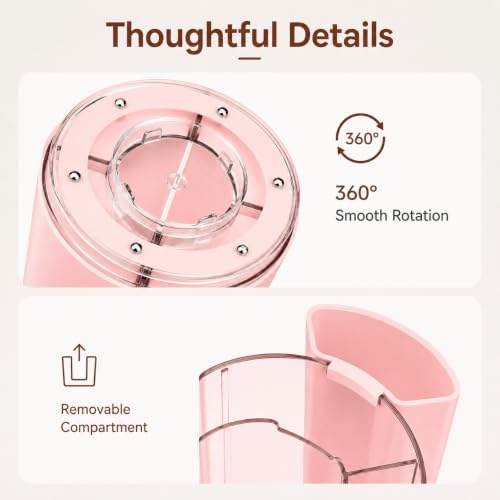 360° Rotating Pen Holder for Desk Adjustable Pencil Organizer, Pink