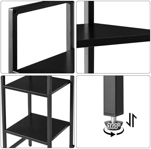 IBUYKE Desk Shelf,Computer Desktop Bookcase,37.8 Inch Multipurpose Wood Desk Hutch Bookshelf for Computer,4 Tier Desk Organizer for Office Home Dormitory,Black TMZ005B