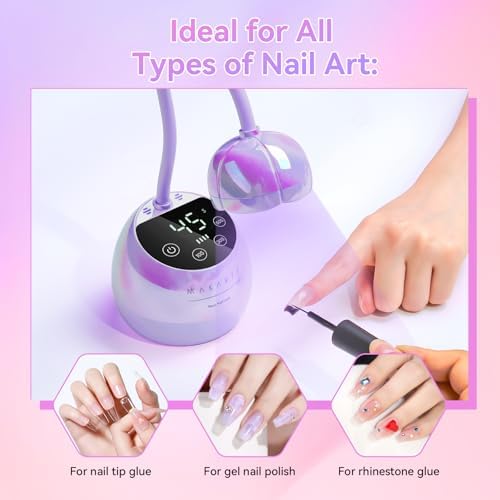 Makartt Cordless Gooseneck UV Nail Lamp for Gel-X Nails, Flash Cure