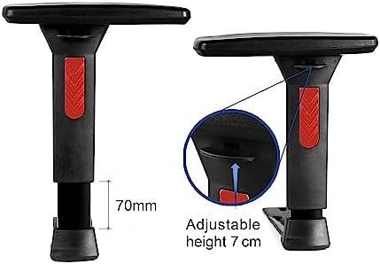 Frassie Height Adjustable Gaming Chair Armrest Pair Boss Chair Arms Set Replacement (Red)