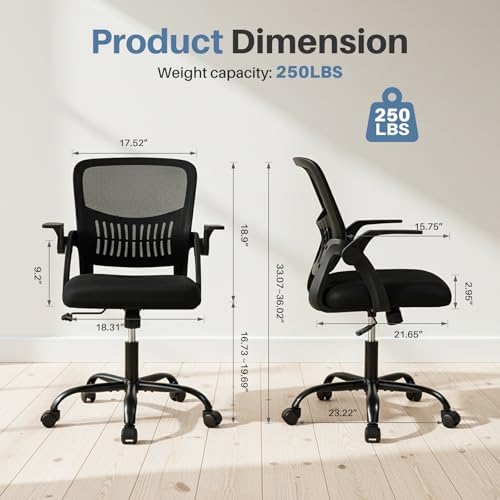 DUMOS Ergonomic Home Office Chair, Lumbar Support Desk Chair