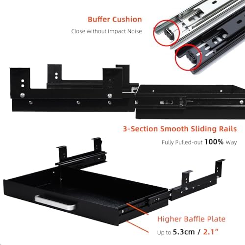Under Desk Drawer Organizer 21", Large Desk Pencil Storage Drawer