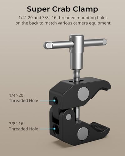 SMALLRIG 9.8 Inches Magic Arm Clamp Kit with 1/4" and 3/8" Threaded Holes